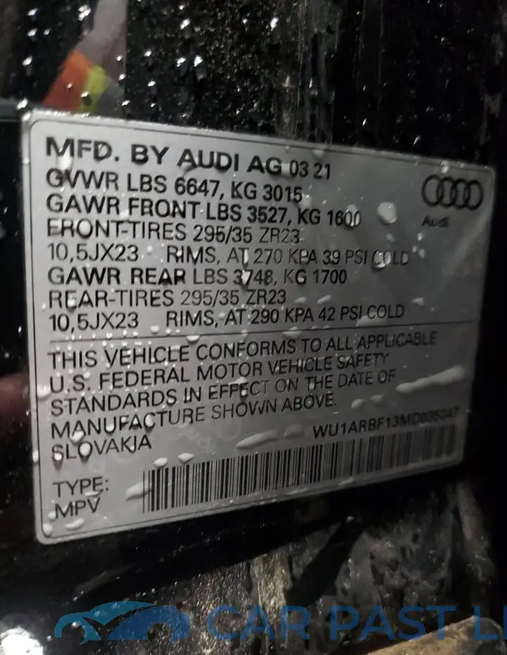 WU1ARBF13MD035347# 13