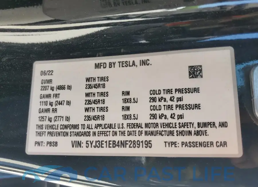 5YJ3E1EB4NF289195# 12