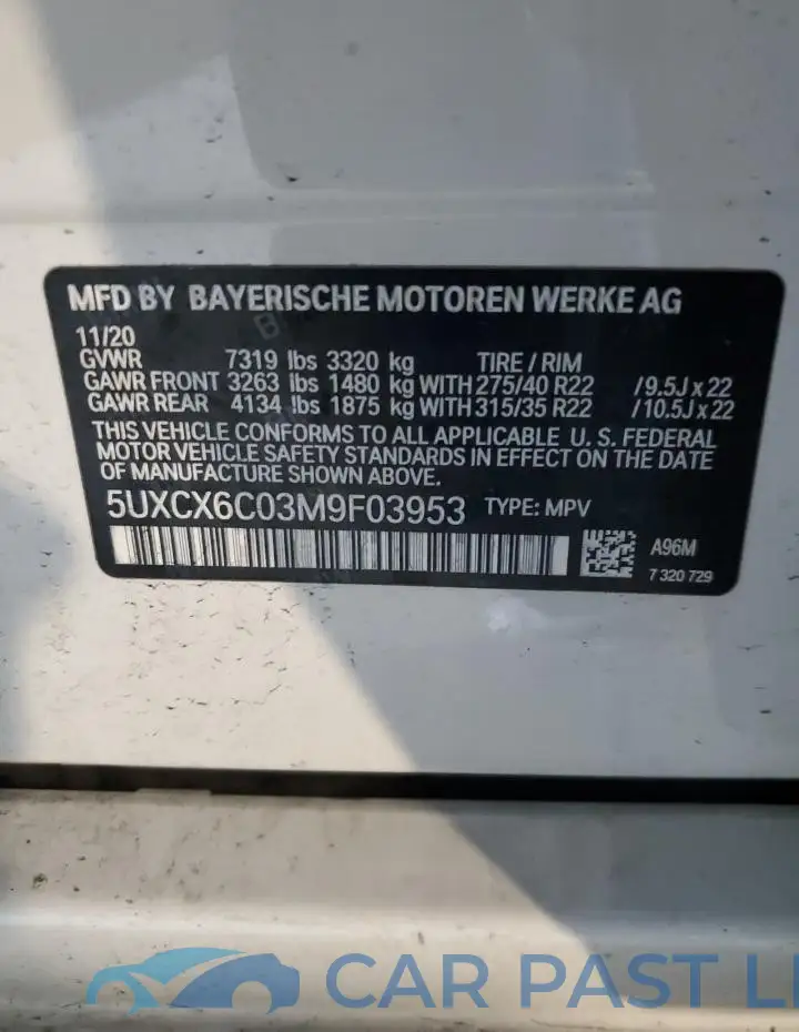 5UXCX6C03M9F03953# 14