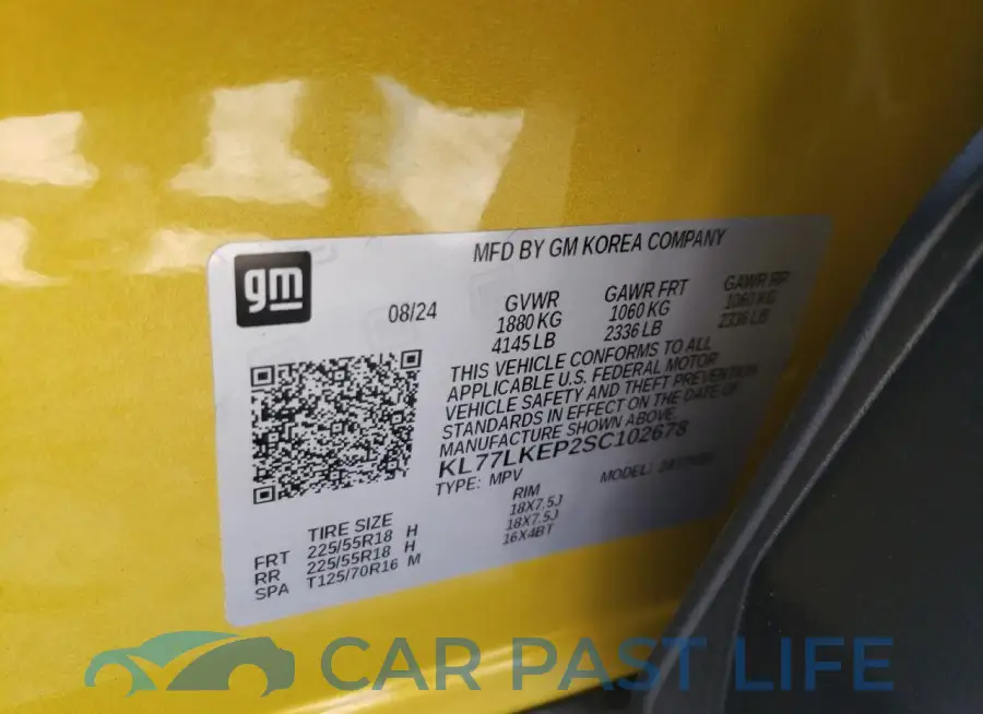 KL77LKEP2SC102678# 13