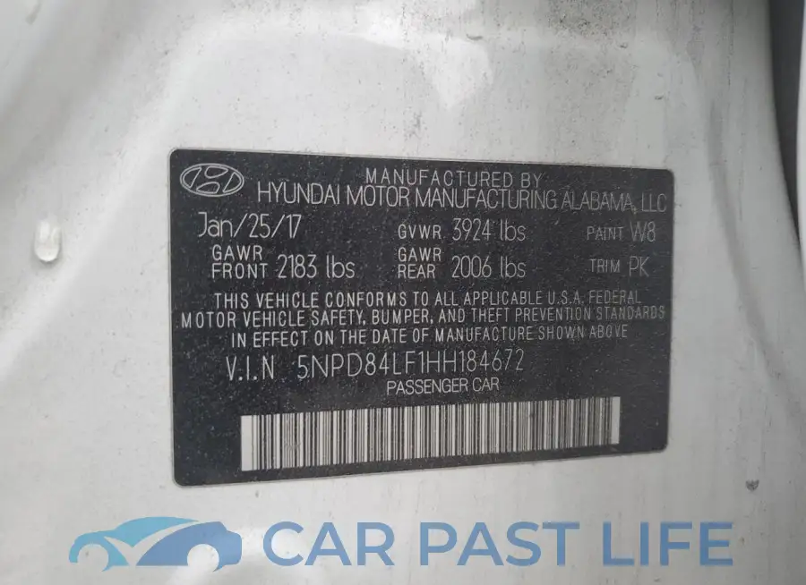 5NPD84LF1HH184672# 12
