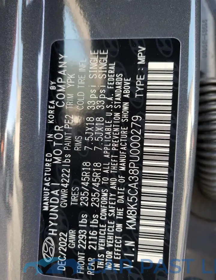 KM8K5CA38PU000279# 13