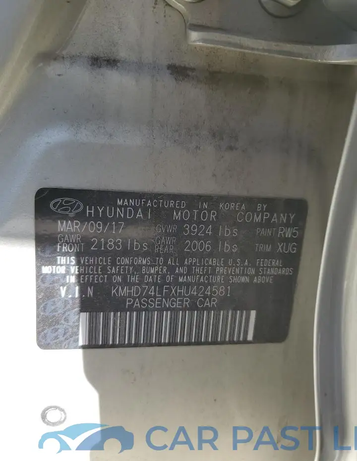 KMHD74LFXHU424581# 12
