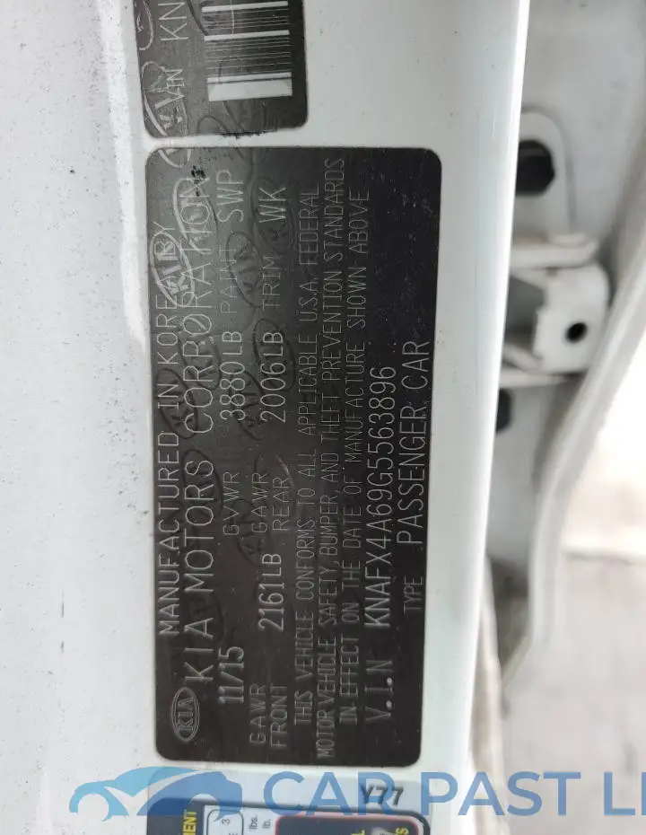 KNAFX4A69G5563896# 13