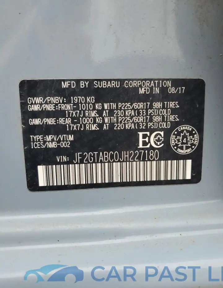 JF2GTABC0JH227180# 14
