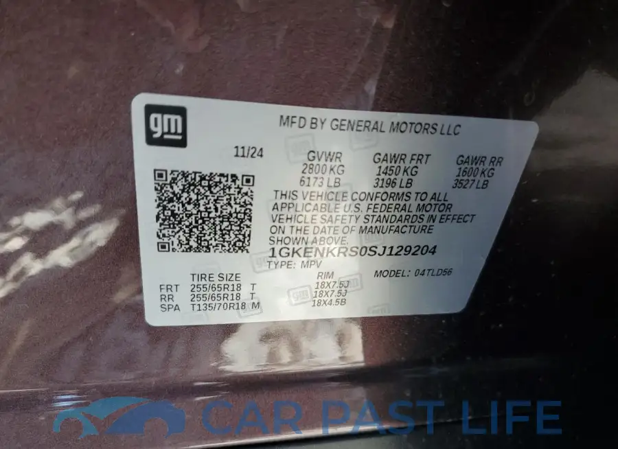 1GKENKRS0SJ129204# 13