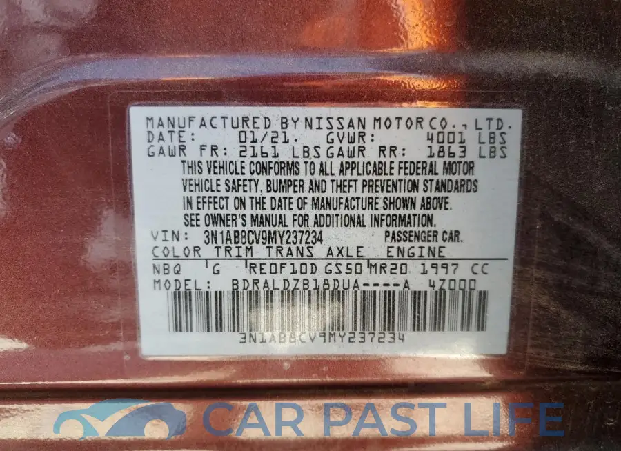 3N1AB8CV9MY237234# 12