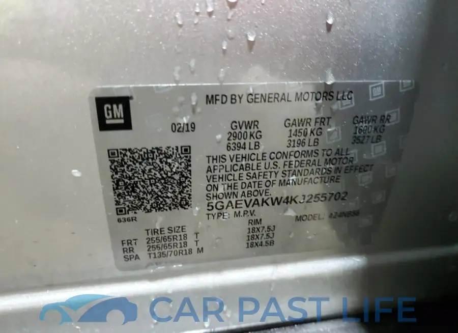 5GAEVAKW4KJ255702# 13