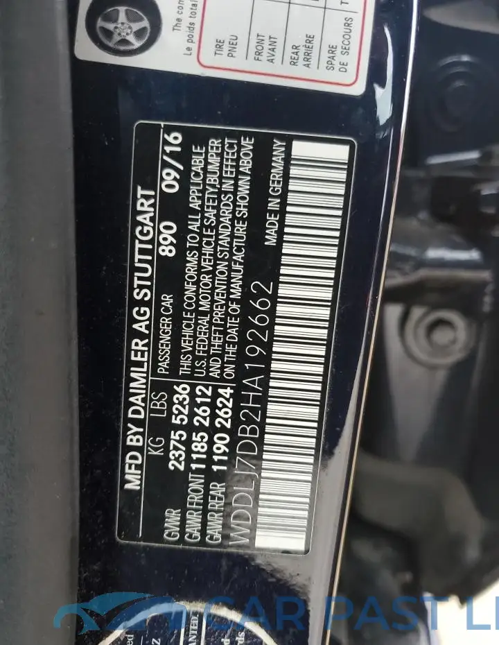 WDDLJ7DB2HA192662# 12