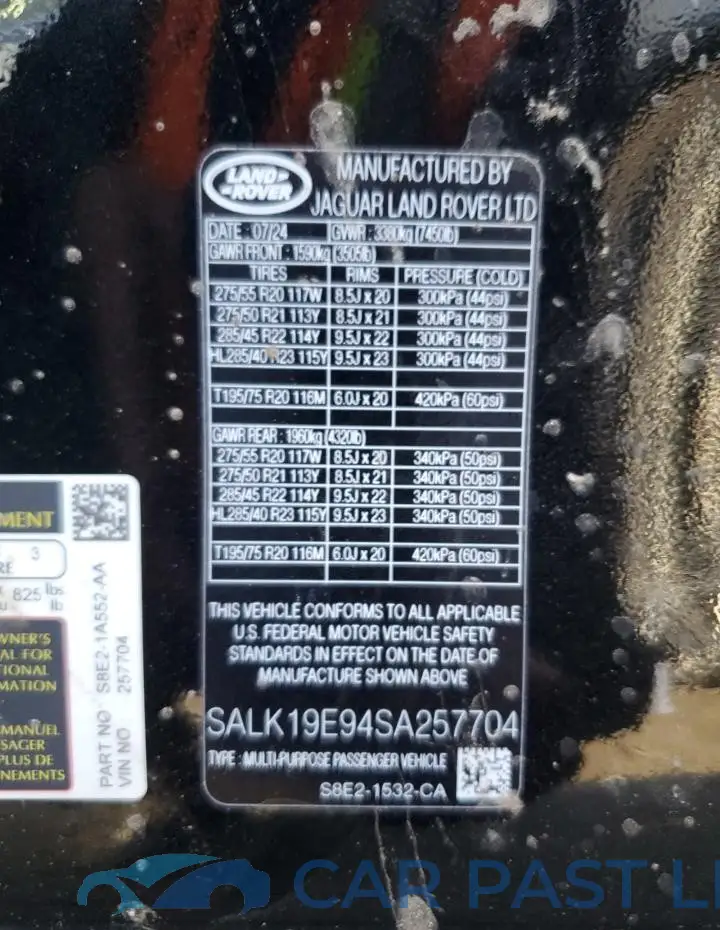 SALK19E94SA257704# 13