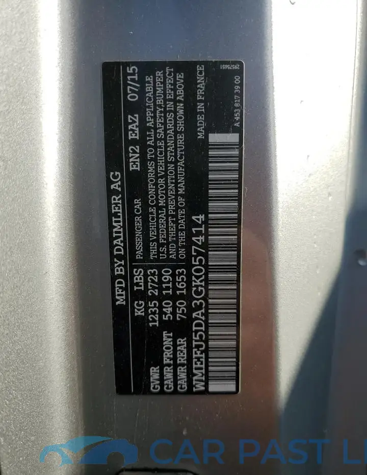WMEFJ5DA3GK057414# 12