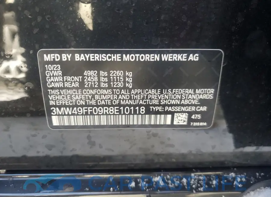 3MW49FF09R8E10118# 12