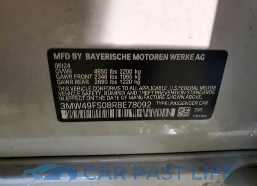 3MW49FS08R8E78092# 12