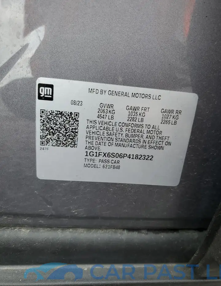 1G1FX6S06P4182322# 13