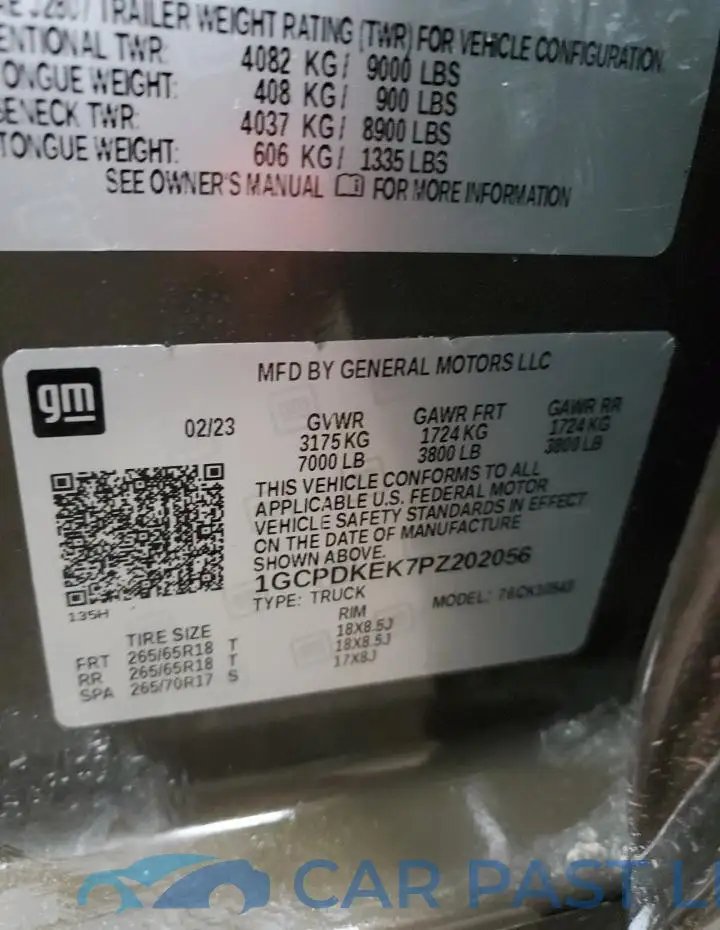 1GCPDKEK7PZ202056# 13