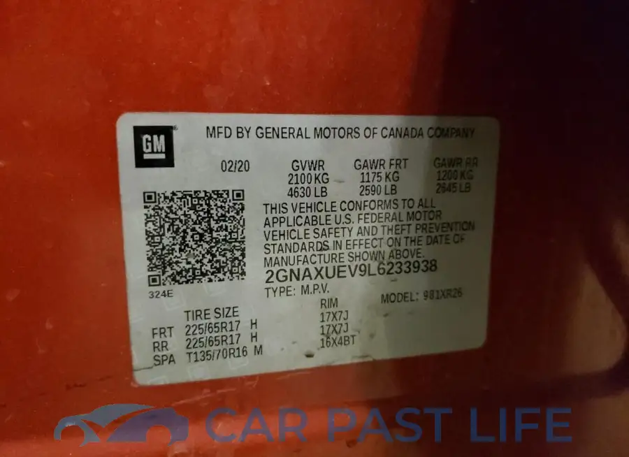 2GNAXUEV9L6233938# 13