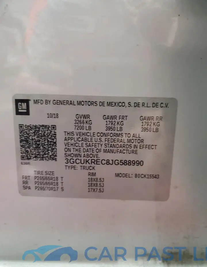 3GCUKREC8JG588990# 13