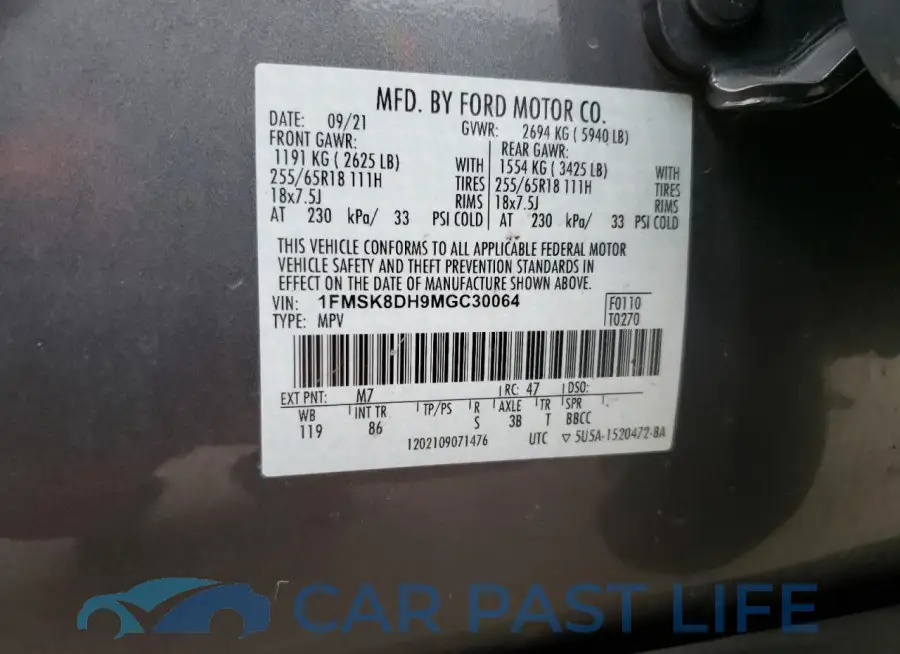 1FMSK8DH9MGC30064# 14