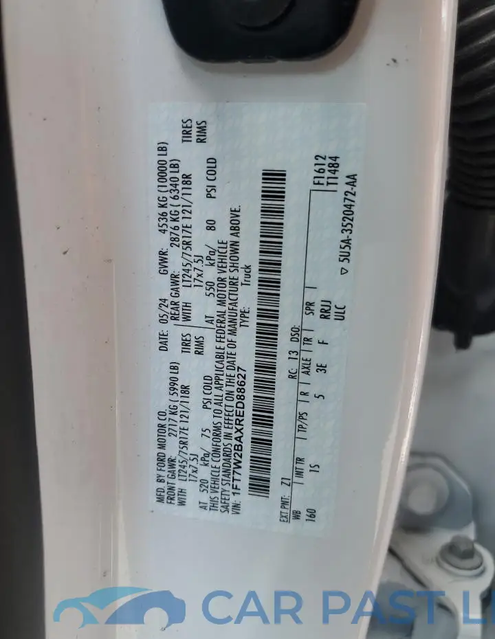 1FT7W2BAXRED88627# 12