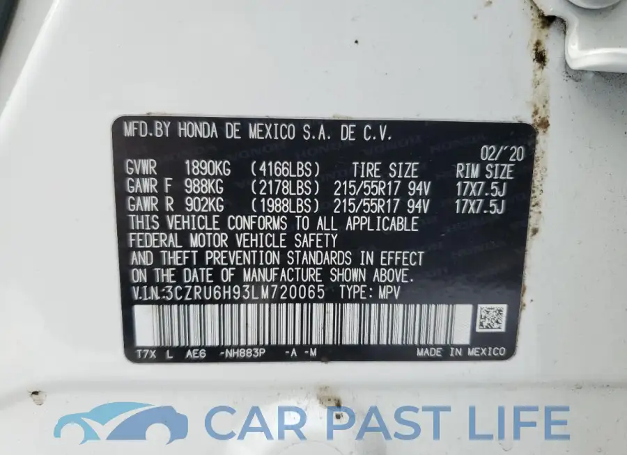 3CZRU6H93LM720065# 12