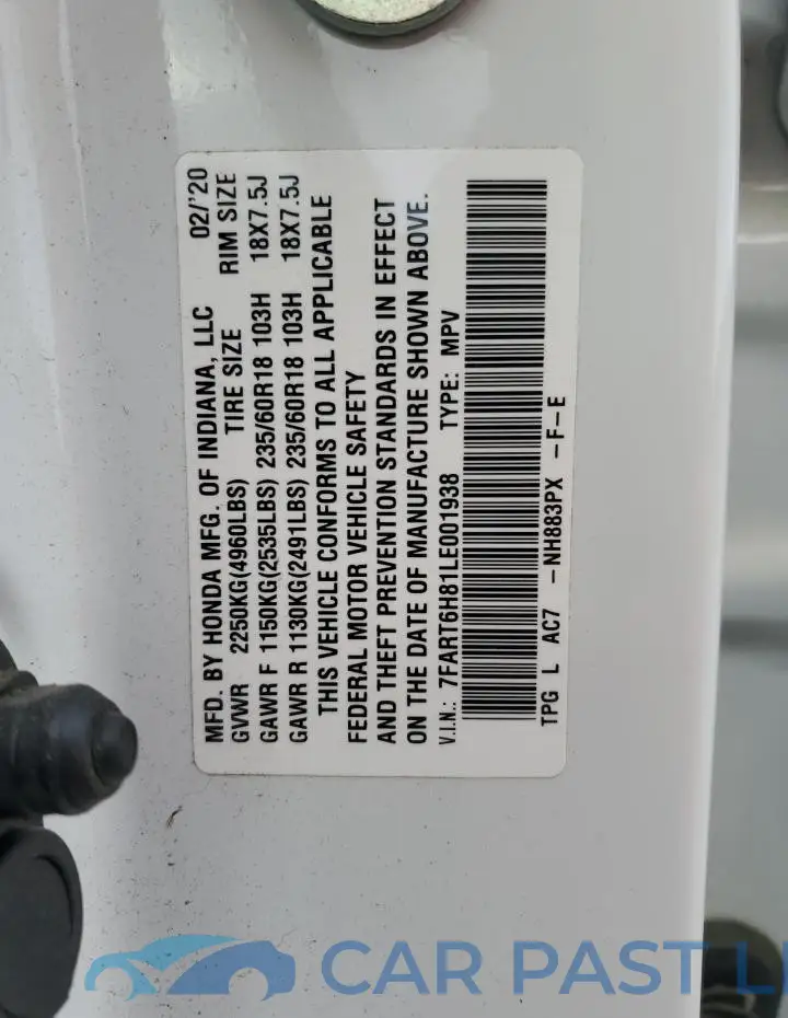 7FART6H81LE001938# 13