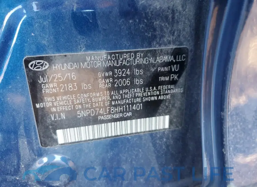 5NPD74LF8HH111401# 12
