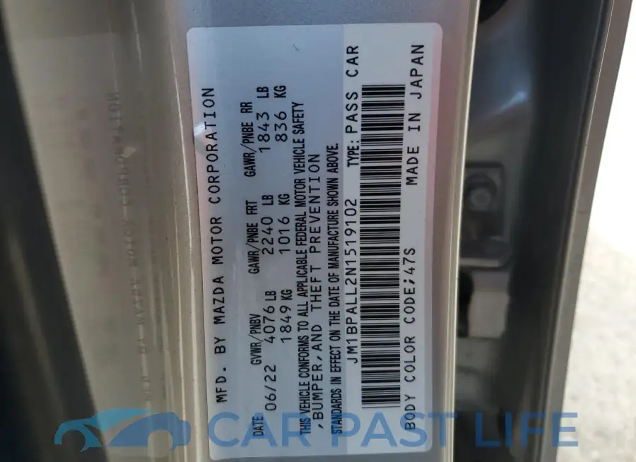JM1BPALL2N1519102# 12