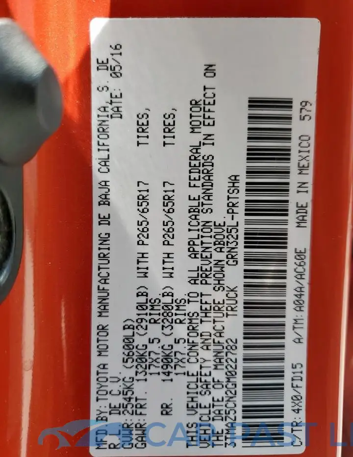 3TMAZ5CN2GM022782# 12