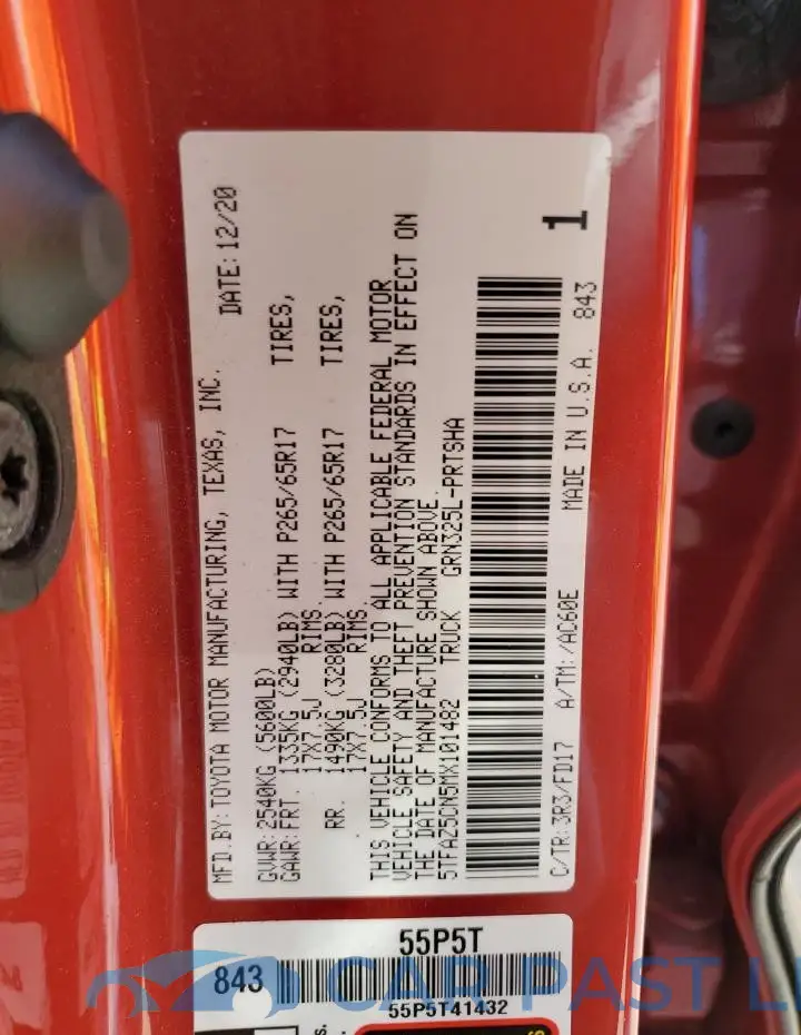 5TFAZ5CN5MX101482# 12
