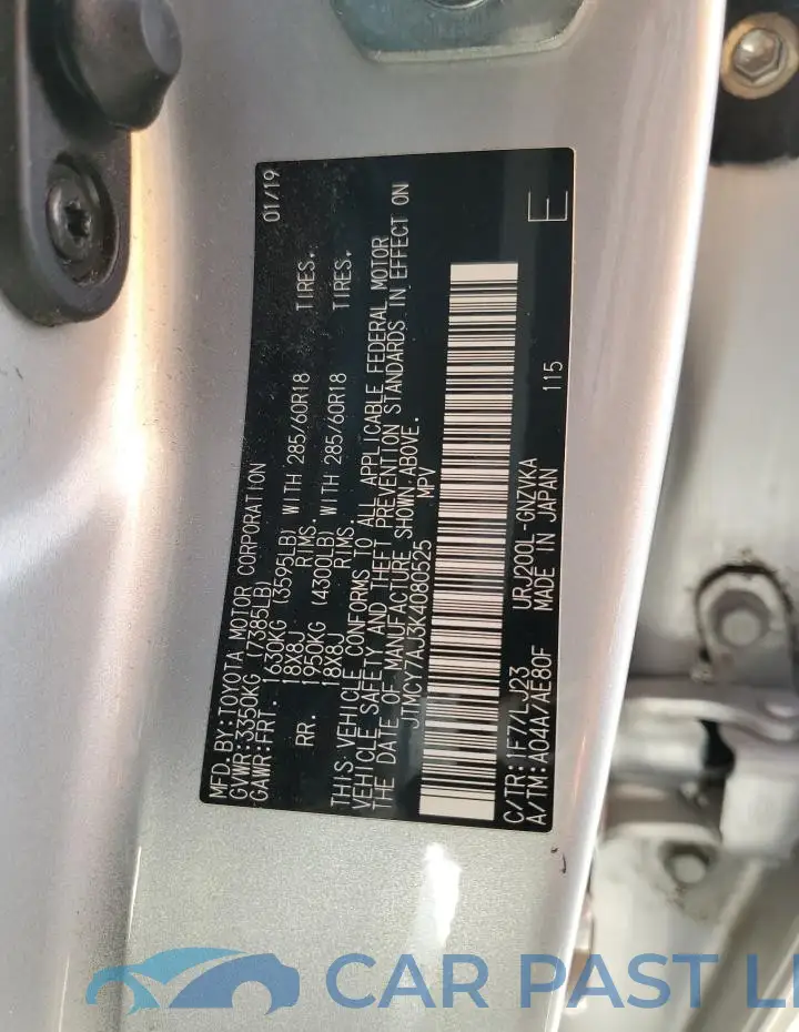 JTMCY7AJ3K4080525# 13