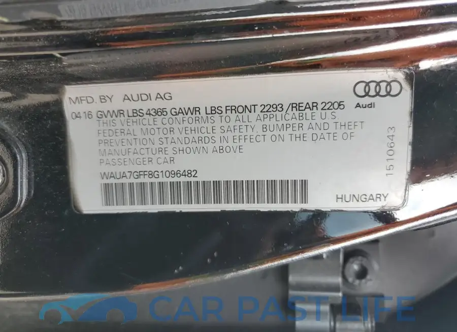 WAUA7GFF8G1096482# 12