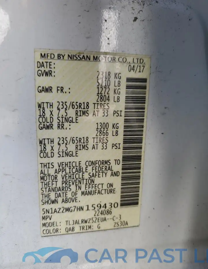 5N1AZ2MG7HN159430# 13
