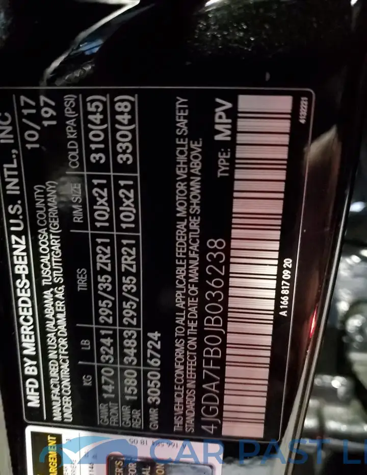 4JGDA7FB0JB036238# 13