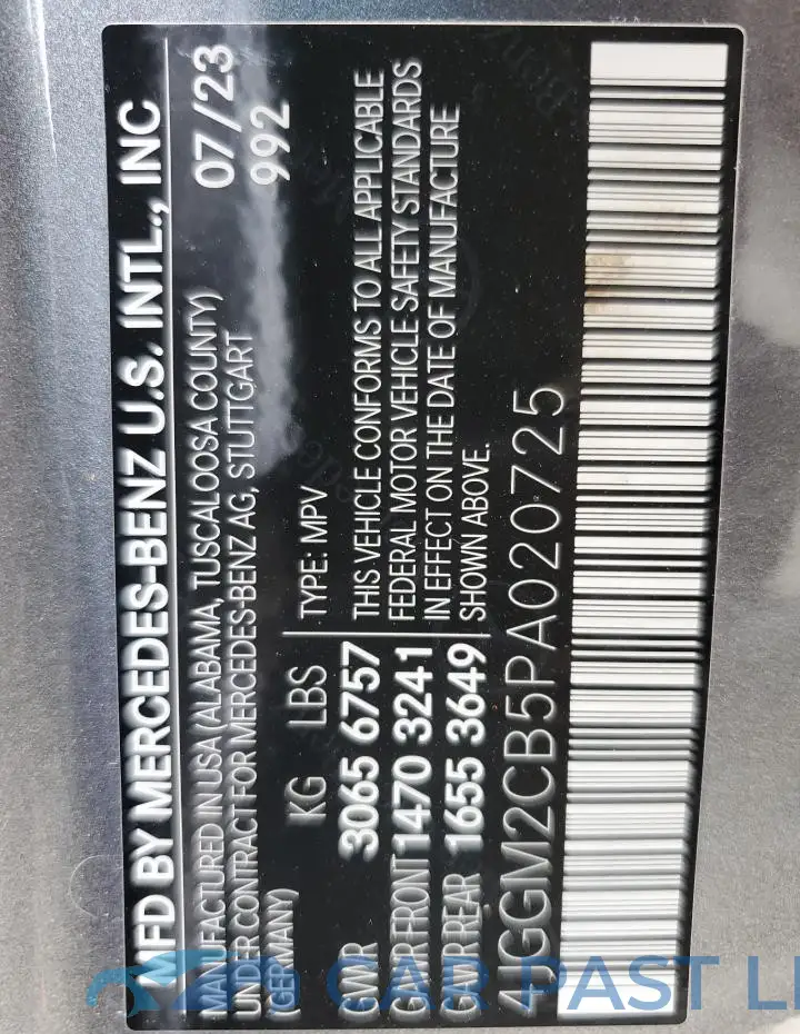 4JGGM2CB5PA020725# 13