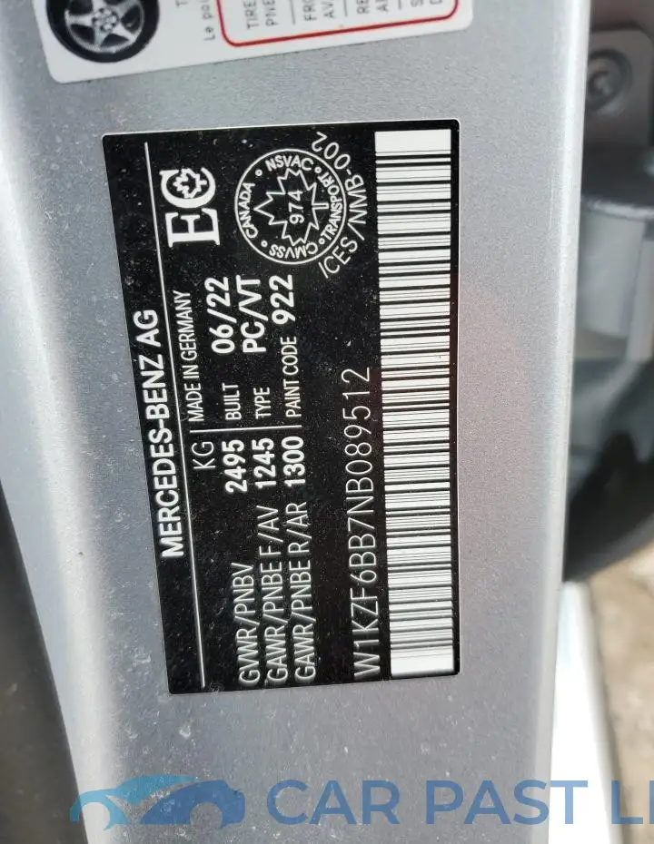 W1KZF6BB7NB089512# 12