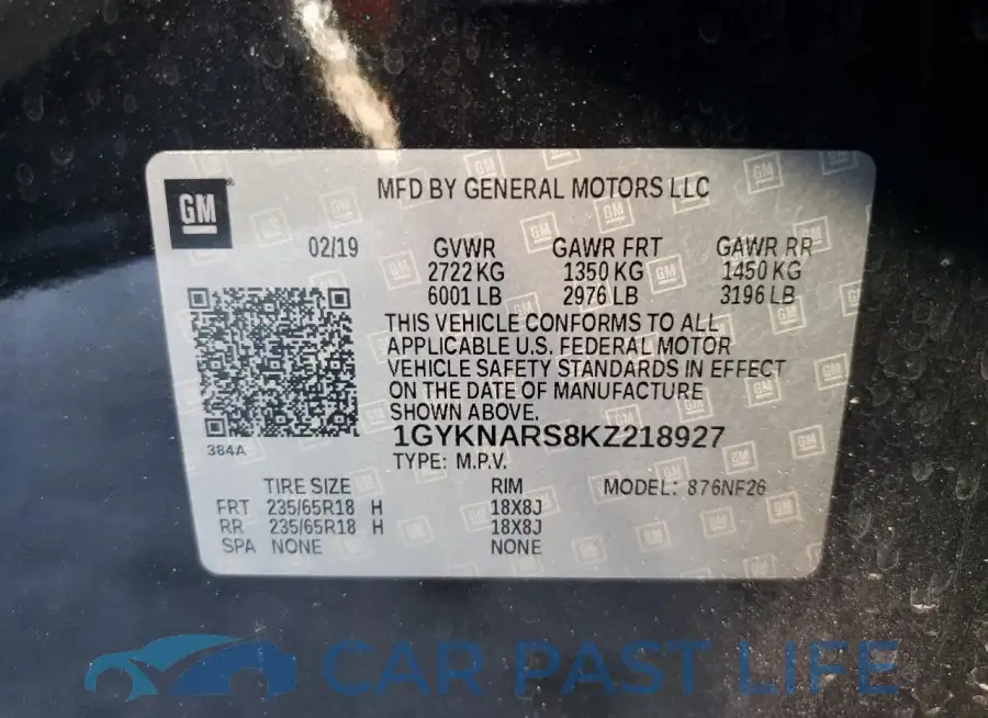 1GYKNARS8KZ218927# 13