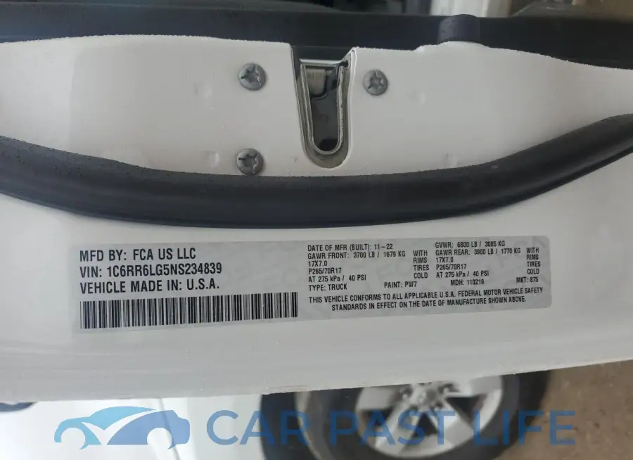 1C6RR6LG5NS234839# 12