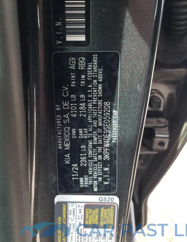3KPFW4DE9SE059208# 12