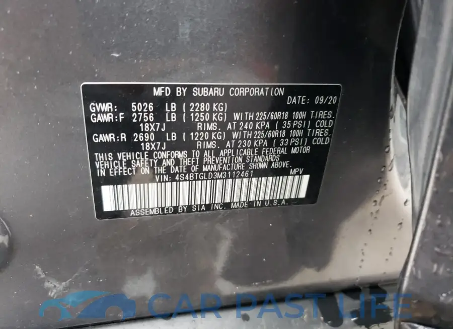 4S4BTGLD3M3112461# 13