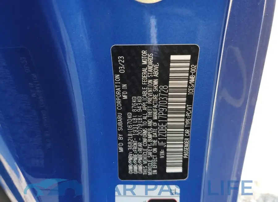 JF1ZDBE17P9703728# 13