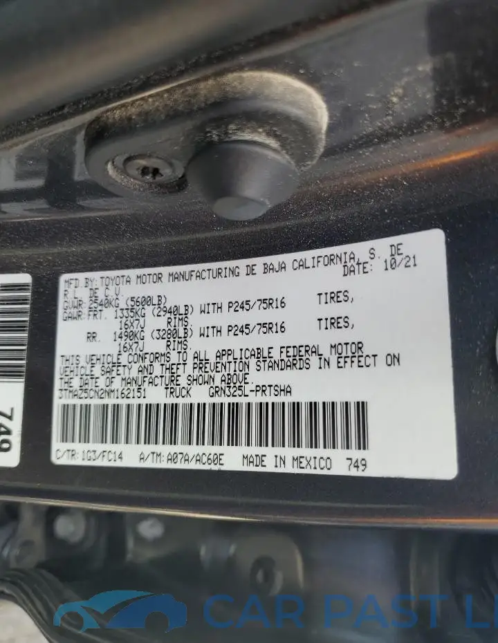 3TMAZ5CN2NM162151# 12