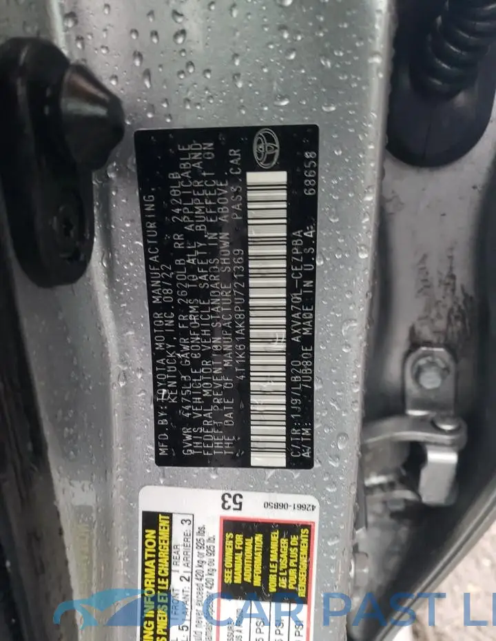 4T1K61AK8PU721369# 12