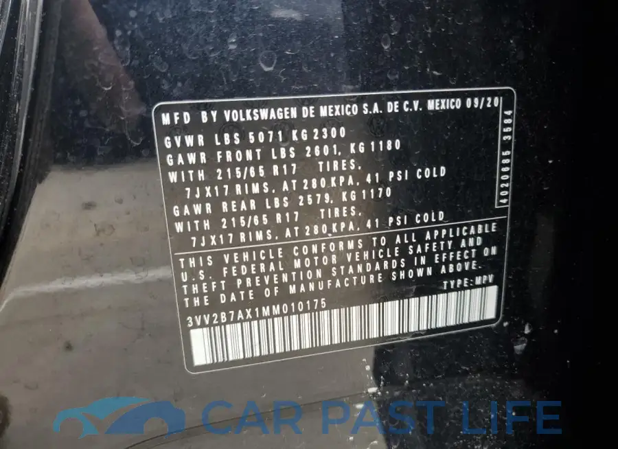 3VV2B7AX1MM010175# 13