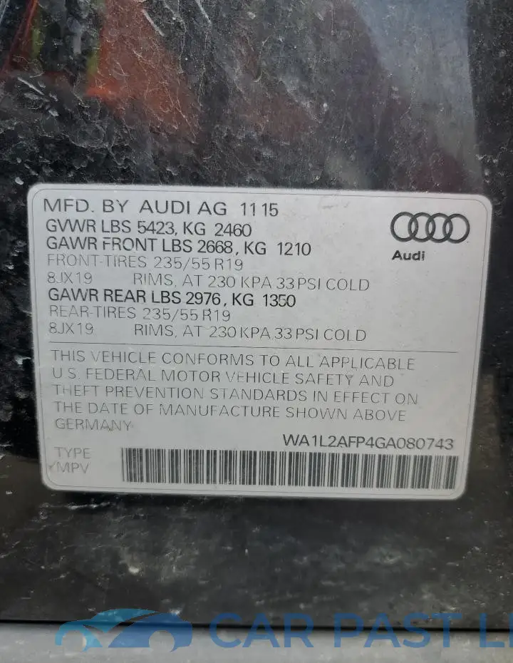 WA1L2AFP4GA080743# 13