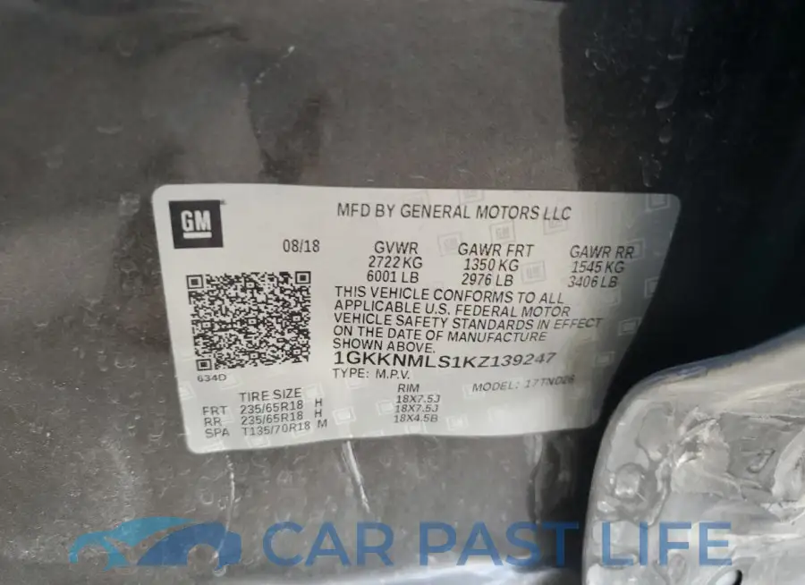 1GKKNMLS1KZ139247# 14
