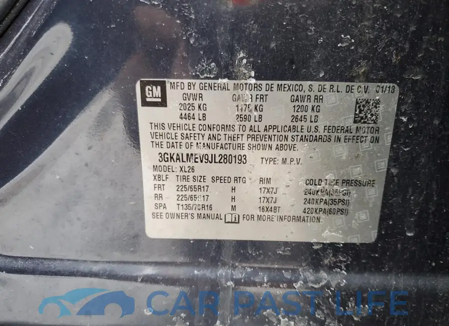 3GKALMEV9JL280193# 13