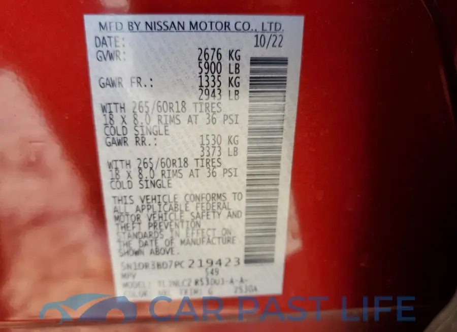 5N1DR3BD7PC219423# 14