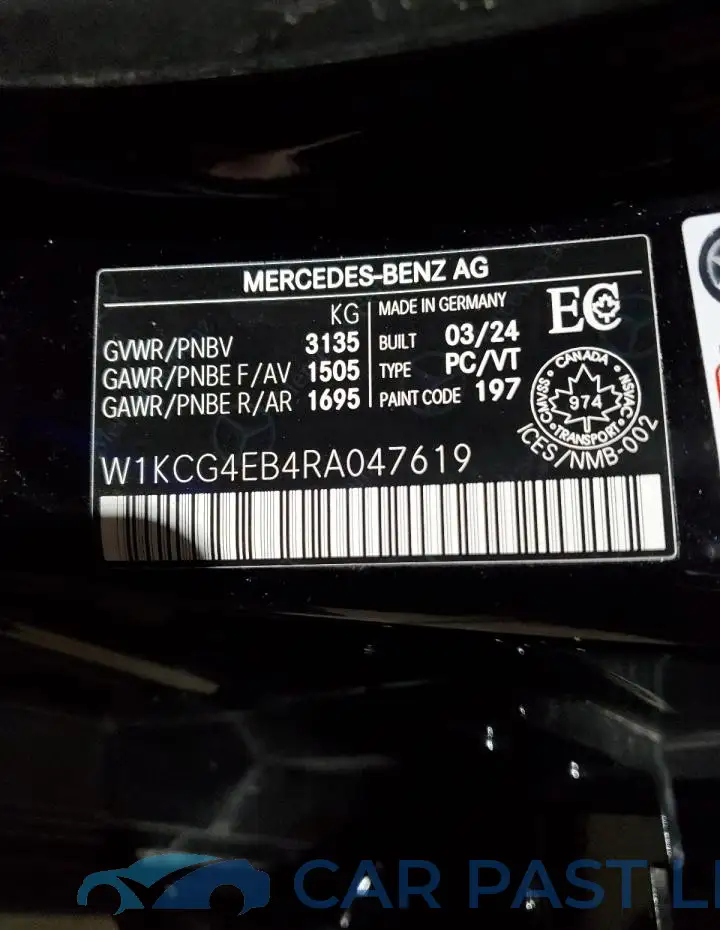 W1KCG4EB4RA047619# 12