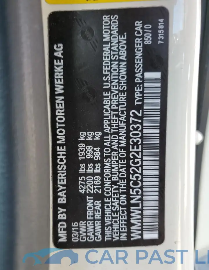 WMWLN5C52G2E30372# 12