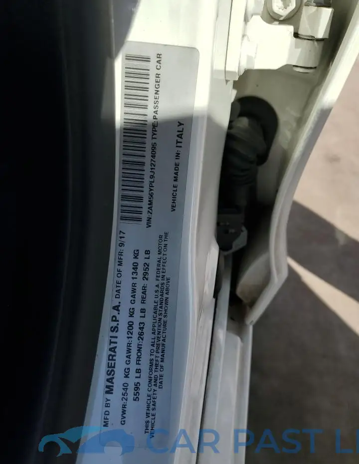 ZAM56YPL9J1274095# 12